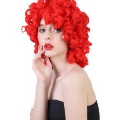 HPO Men's Womens Medium Curly Olympian Lady Wigs Collections | Cosplay Halloween Wigs | Premium Breathable Capless Cap