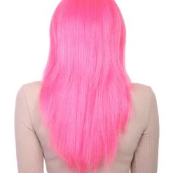 HPO Women's Classic Beauty Long Neon Pink Womens Wig | Character Cosplay Halloween Wig | Premium Breathable Capless Cap