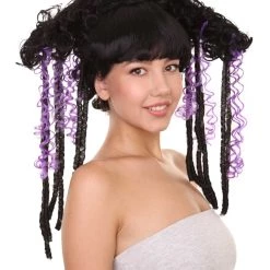 HPO Men's Deluxe Witch Womens Wig | Gothic Horror Cosplay Halloween Wig | Premium Breathable Capless Cap