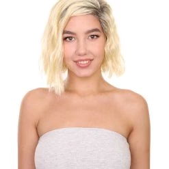 Adult Women's 10" Inch Short Length Halloween Cosplay Ombre Pop Star Fireworks Costume Wig, Synthetic Soft Fiber Hair | HPO