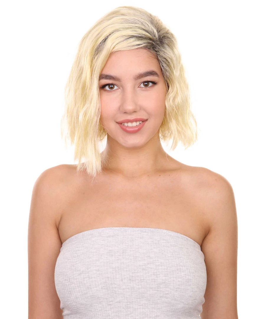 Adult Women's 10" Inch Short Length Halloween Cosplay Ombre Pop Star Fireworks Costume Wig, Synthetic Soft Fiber Hair | HPO