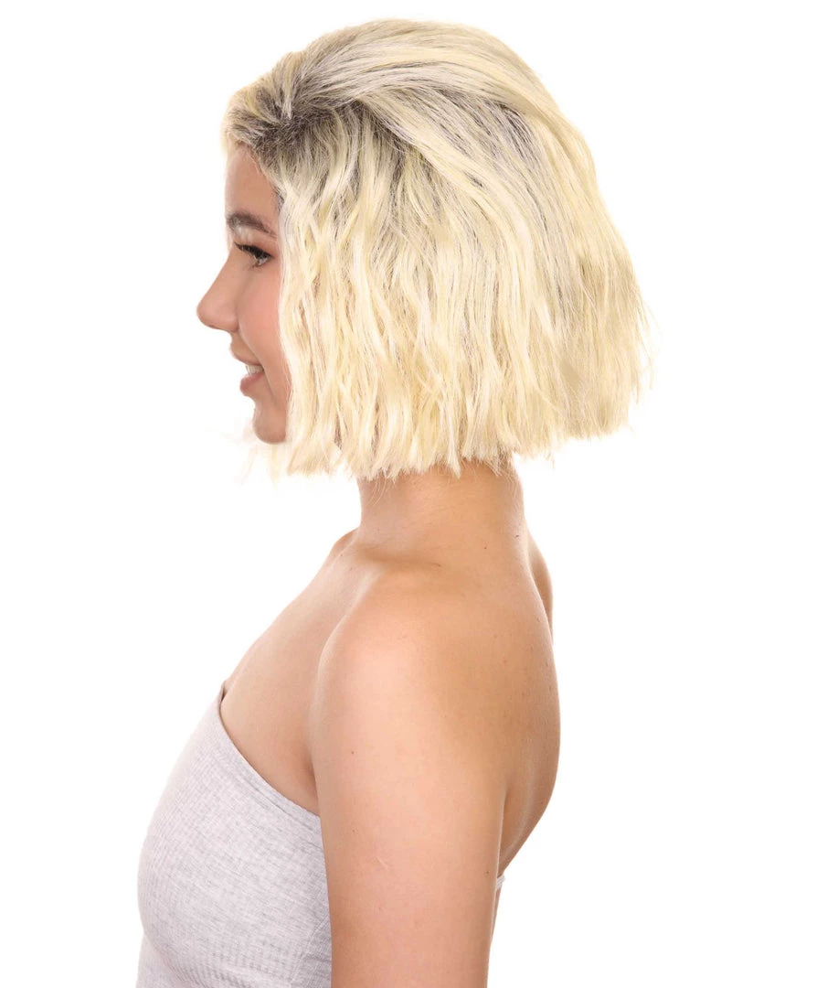 Adult Women's 10" Inch Short Length Halloween Cosplay Ombre Pop Star Fireworks Costume Wig, Synthetic Soft Fiber Hair | HPO