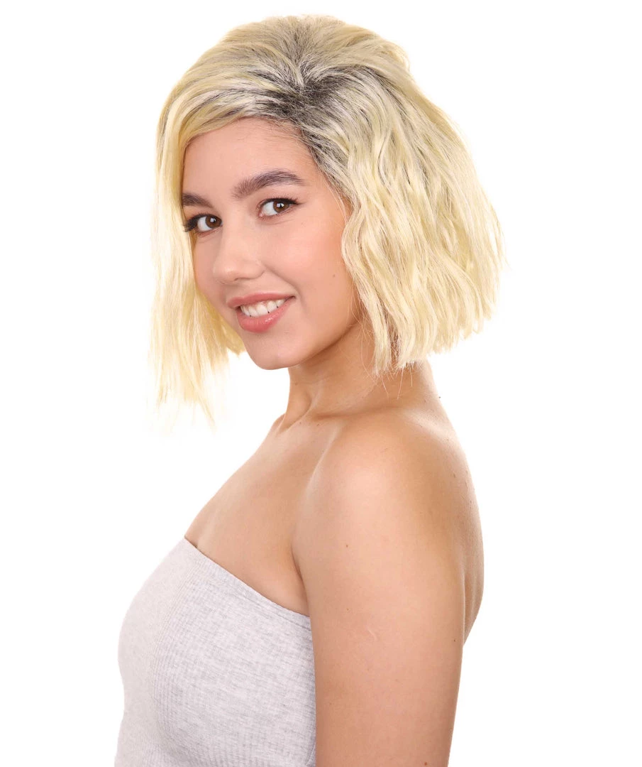 Adult Women's 10" Inch Short Length Halloween Cosplay Ombre Pop Star Fireworks Costume Wig, Synthetic Soft Fiber Hair | HPO