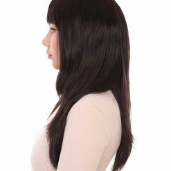 HPO Long Wavy Black Womens Wig | Natural Looking Wig | Premium Breathable Capless Cap