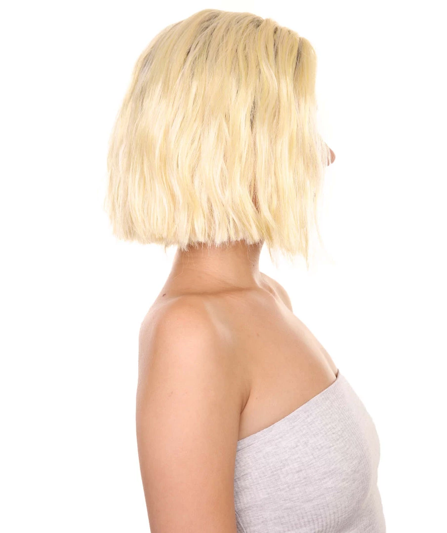 Adult Women's 10" Inch Short Length Halloween Cosplay Ombre Pop Star Fireworks Costume Wig, Synthetic Soft Fiber Hair | HPO