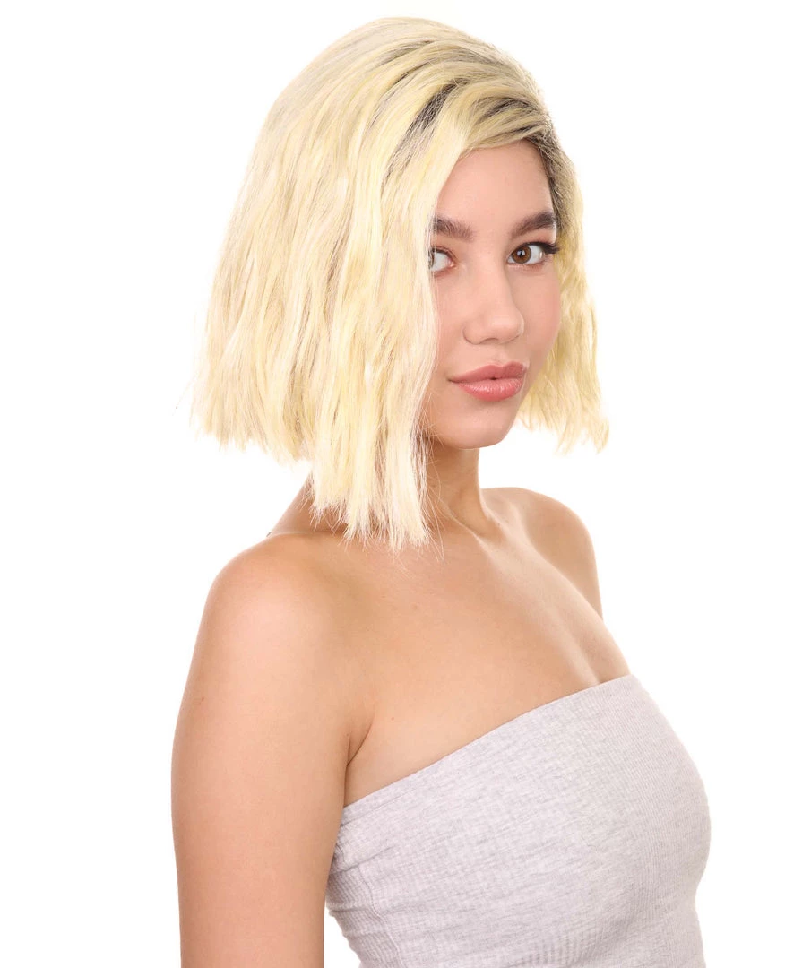 Adult Women's 10" Inch Short Length Halloween Cosplay Ombre Pop Star Fireworks Costume Wig, Synthetic Soft Fiber Hair | HPO