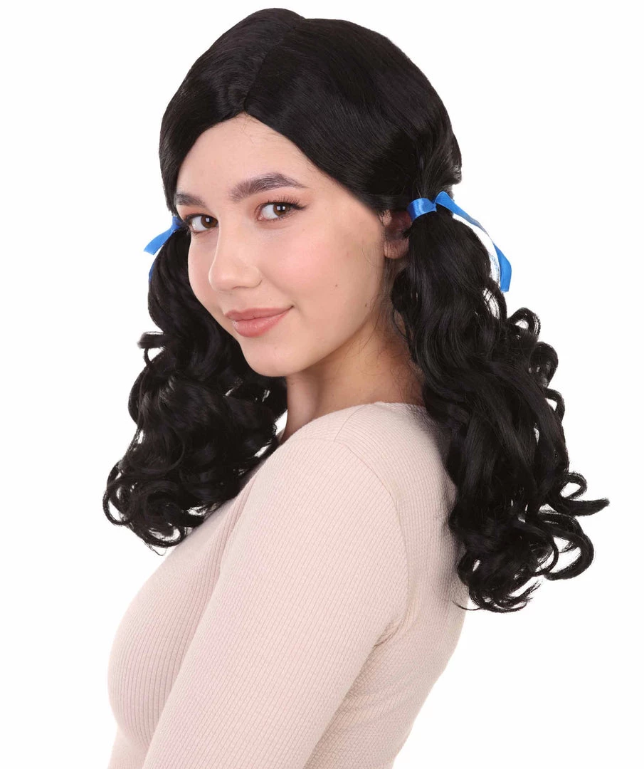 HPO Womens Farm Girl Wig | Traditional Cowgirl Colonial Character Halloween Wig | Premium Breathable Capless Cap Women's
