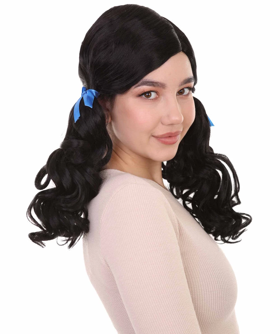 HPO Womens Farm Girl Wig | Traditional Cowgirl Colonial Character Halloween Wig | Premium Breathable Capless Cap Women's