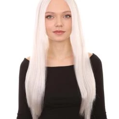 HPO Womens Witch Wigs | Black Long Horror Halloween Wigs | Premium Breathable Capless Cap Men's