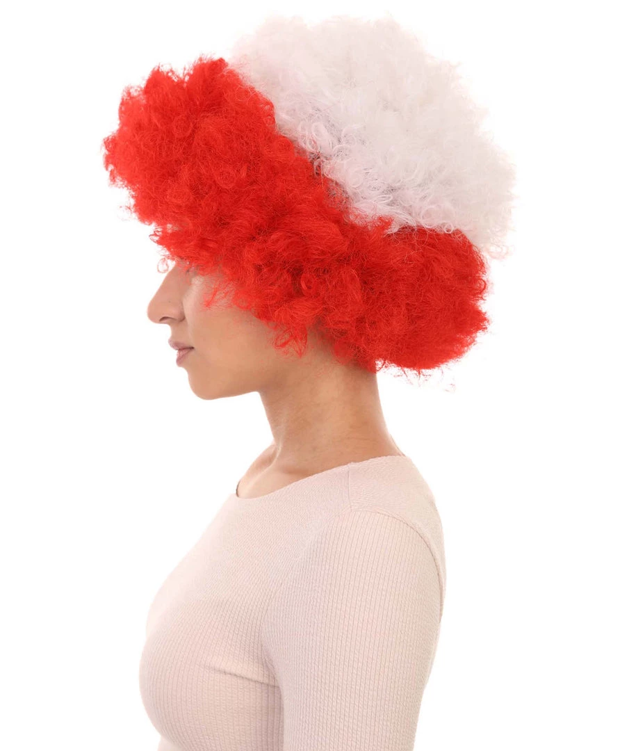 FLAGWIGS Poland Flag Sport Afro Halloween Wig Women's