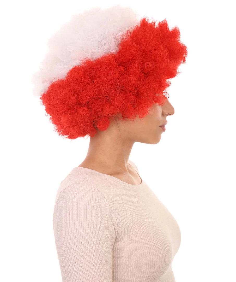 FLAGWIGS Poland Flag Sport Afro Halloween Wig Women's
