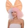 Adult Women's 14" Inch Medium Length Halloween Cosplay Two Tone Super Group Wig With Bow, Synthetic Soft Fiber Hair, Perfect For Your Next Festival Or Party! | HPO