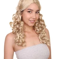 HPO Men's Medieval Princess Womens Wig | TV/Movie Blond Royal Wig | Premium Breathable Capless Cap