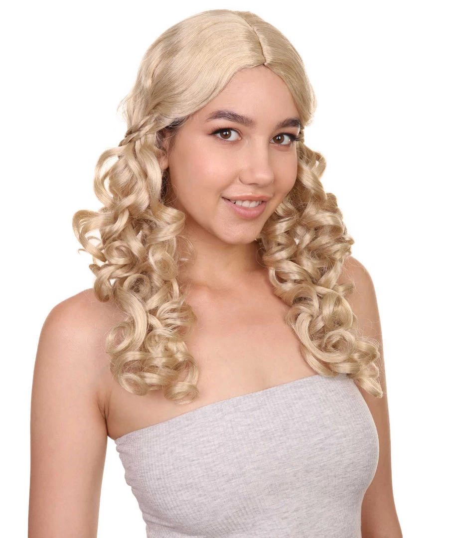 HPO Men's Medieval Princess Womens Wig | TV/Movie Blond Royal Wig | Premium Breathable Capless Cap
