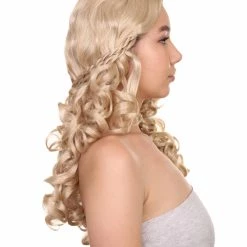 HPO Men's Medieval Princess Womens Wig | TV/Movie Blond Royal Wig | Premium Breathable Capless Cap
