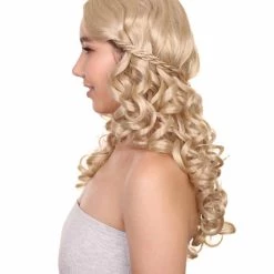 HPO Men's Medieval Princess Womens Wig | TV/Movie Blond Royal Wig | Premium Breathable Capless Cap