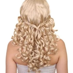 HPO Men's Medieval Princess Womens Wig | TV/Movie Blond Royal Wig | Premium Breathable Capless Cap