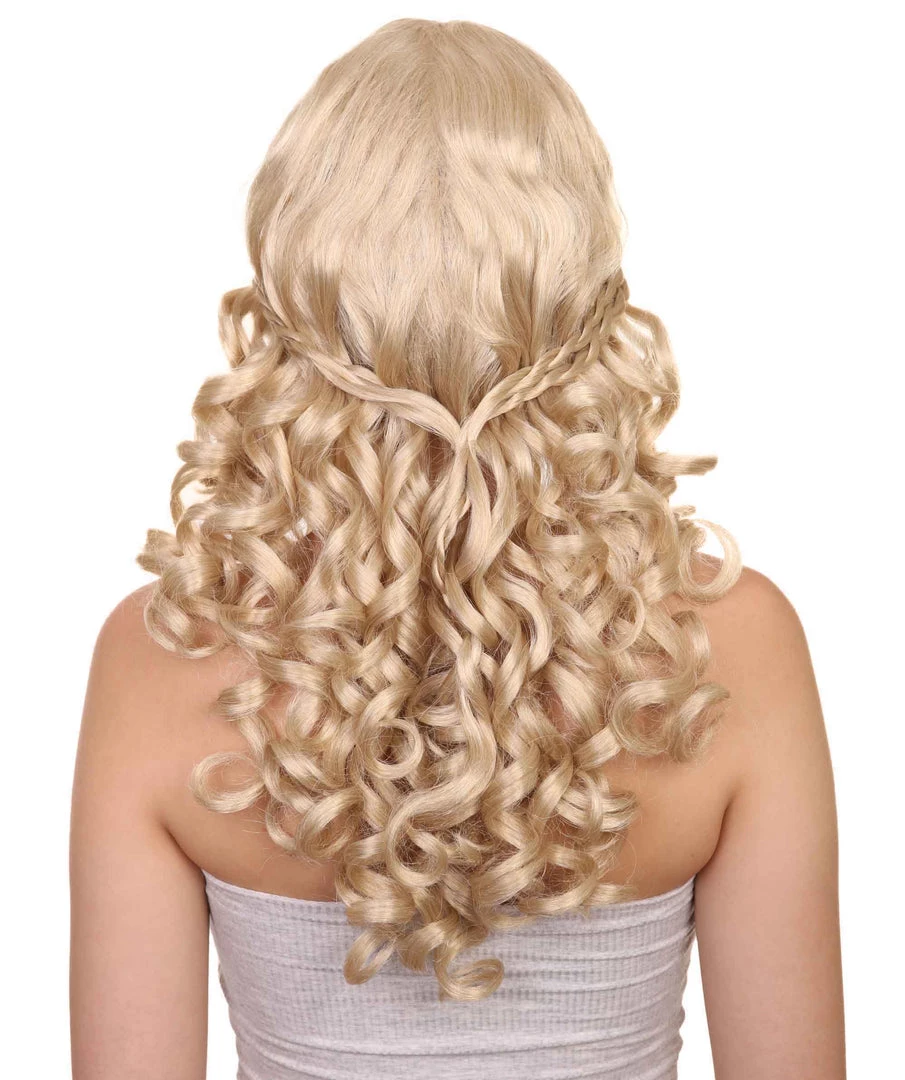 HPO Men's Medieval Princess Womens Wig | TV/Movie Blond Royal Wig | Premium Breathable Capless Cap