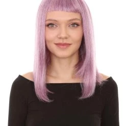 HPO Womens Purple Mixed Wig | Purple Fashion Wigs | Premium Breathable Capless Cap Women's