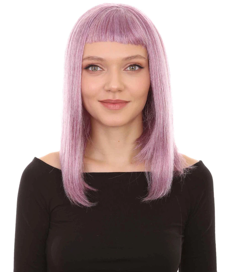 HPO Womens Purple Mixed Wig | Purple Fashion Wigs | Premium Breathable Capless Cap Women's