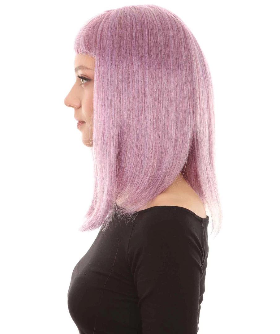 HPO Womens Purple Mixed Wig | Purple Fashion Wigs | Premium Breathable Capless Cap Women's