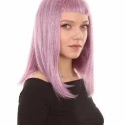 HPO Womens Purple Mixed Wig | Purple Fashion Wigs | Premium Breathable Capless Cap Women's