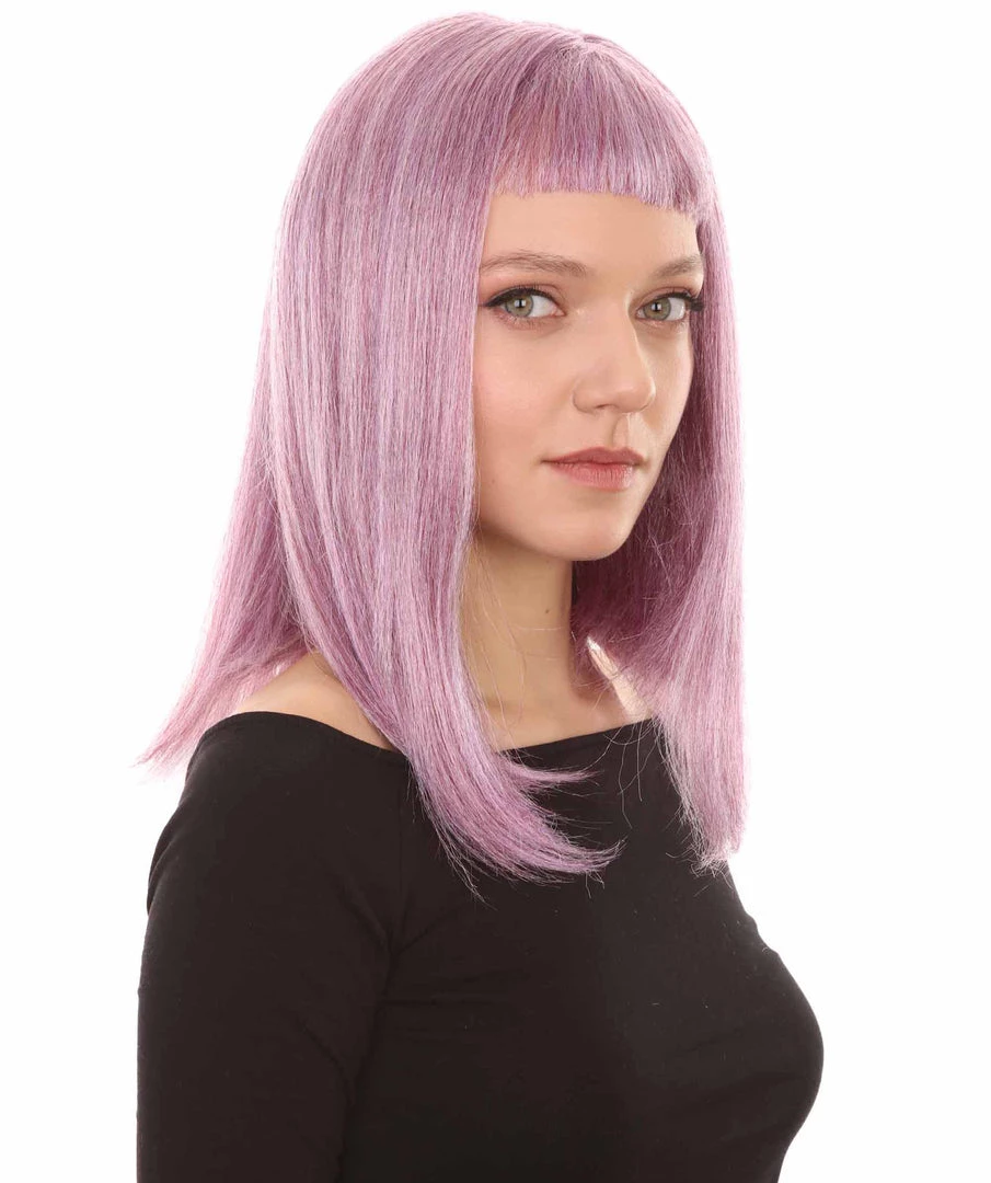 HPO Womens Purple Mixed Wig | Purple Fashion Wigs | Premium Breathable Capless Cap Women's
