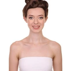 HPO Women's Womens Missy Mistress Brown Wig | TV/Movie Wigs | Premium Breathable Capless Cap