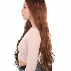 HPO Native American Bride Womens Wig | Long Brown Blonde Fancy Cosplay Halloween Wig | Premium Breathable Capless Cap