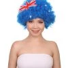 FLAGWIGS Australia Flag Sport Afro Wig | Premium Breathable Capless Cap Women's