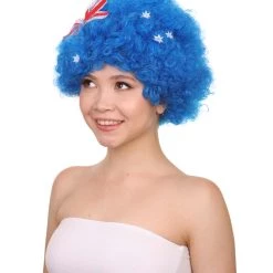 FLAGWIGS Australia Flag Sport Afro Wig | Premium Breathable Capless Cap Women's