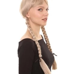 HPO Dutch Girl Braided Wigs | Colonial Character Cosplay Wigs Multiple Colors | Premium Breathable Capless Cap Women's