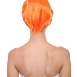 HPO Womens Orange Ponytail Wig | TV/Movie Wigs | Premium Breathable Capless Cap