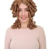 HPO Womens Colonial Ladies 18th Century Wig | Golden Brown Historical Wigs | Premium Breathable Capless Cap Women's