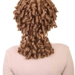 HPO Womens Colonial Ladies 18th Century Wig | Golden Brown Historical Wigs | Premium Breathable Capless Cap Women's