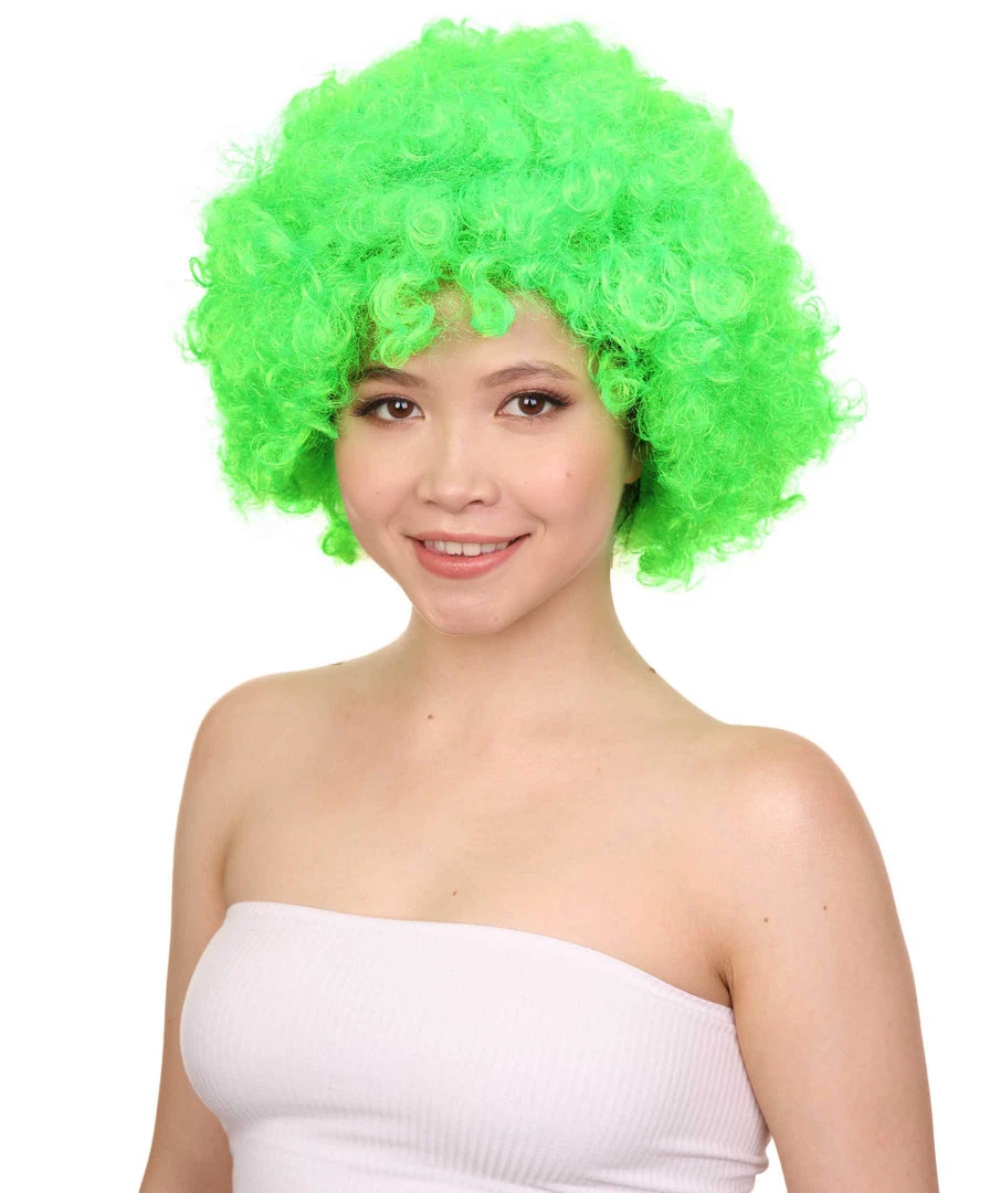 HPO Lime Afro Unisex Wig | Super Size Jumbo Fancy Party Event Ready Halloween Wig Women's