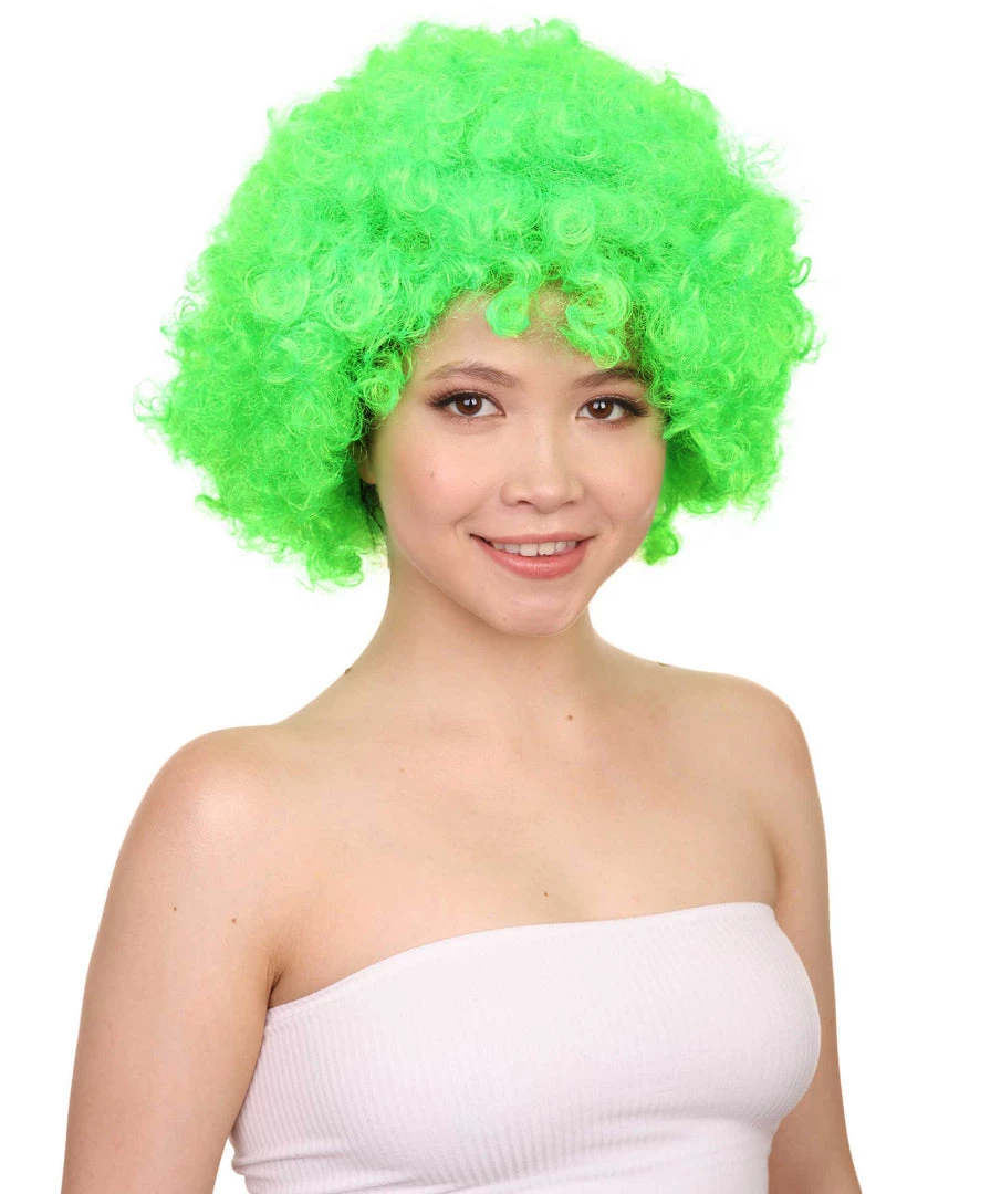 HPO Lime Afro Unisex Wig | Super Size Jumbo Fancy Party Event Ready Halloween Wig Women's