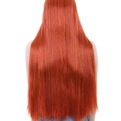 HPO Women's Inhumans Medusa Wig | Coral Orange Pumpkin Long Straight Wig | Premium Breathable Capless Cap