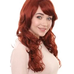 HPO Women's Womens Long Curly Super Model Wig | Natural Looking Fancy Wig Premium Breathable Capless Cap