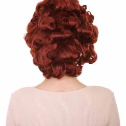 HPO Women's Colonial Historical Lady Wigs | Auburn Halloween Wigs | Premium Breathable Capless Cap
