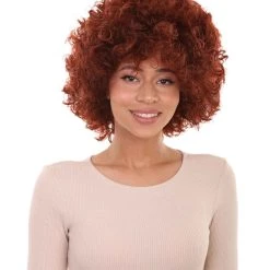 HPO Burgundy Afro Unisex Wig | Super Size Jumbo Party Event Ready Cosplay Halloween Wig Women's