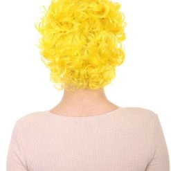 HPO Women's Women Colonial Curly Wigs | Yellow Cosplay Halloween Wigs | Premium Breathable Capless Cap