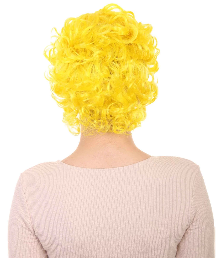 HPO Women's Women Colonial Curly Wigs | Yellow Cosplay Halloween Wigs | Premium Breathable Capless Cap