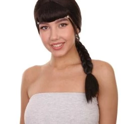 Adult Women's Animated Leader Of The Water Tribe Cosplay Wig, 22" Inch Long Pigtail Braided Hair | HPO