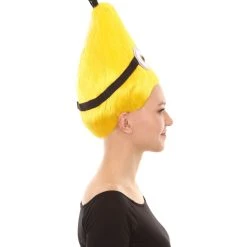 HPO Animation Yellow Unisex Wig | Yellow Tall Cartoon Film Series Wig | Premium Breathable Capless Cap Kids