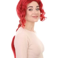 HPO Red Poison Villain Wig | Neon Red Women's Wig | Premium Breathable Capless Cap