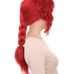 HPO Red Poison Villain Wig | Neon Red Women's Wig | Premium Breathable Capless Cap