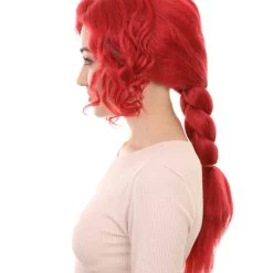 HPO Red Poison Villain Wig | Neon Red Women's Wig | Premium Breathable Capless Cap