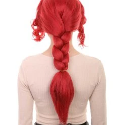 HPO Red Poison Villain Wig | Neon Red Women's Wig | Premium Breathable Capless Cap