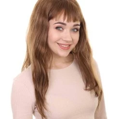 HPO Women's Womens Adult Drama Wig | Brown TV/Movie Wigs | Premium Breathable Capless Cap